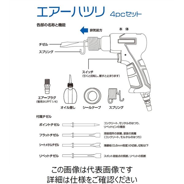 アークランズ GREATTOOL エアーハツリセット 4pc GTAHー4PC 1 アークランズ GREATTOOL エアーハツリセット 4pc GTAHー4PC 1
