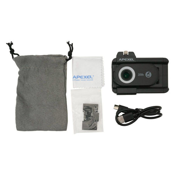 APEXEL スマホ顕微鏡 APL-MS200 1個（直送品）