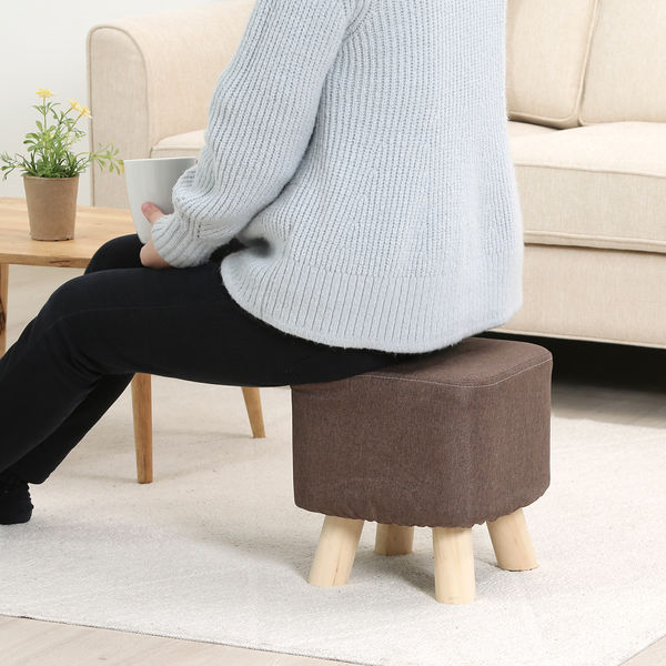 不二貿易 ミニファブリックスツール スクエア ブラウン 16445 1脚