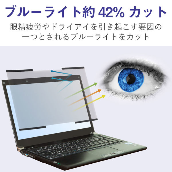 エレコム プライバシーフィルター 13.3W型 覗き見防止 抗菌 ブルーライトカット EF-PFNS133W2 1個