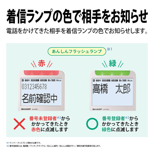 SHARP 親機コードレス電話機あんしん機能強化モデルJD-AT96CW[子機2台