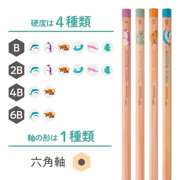 トンボ鉛筆 かきかた鉛筆ハローネイチャー2 アザラシ B KB