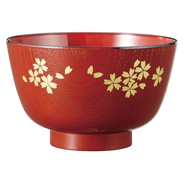 ミタニ 京小花 ペアレンジ汁椀（箸付） 溜 M14863 1箱（直送品
