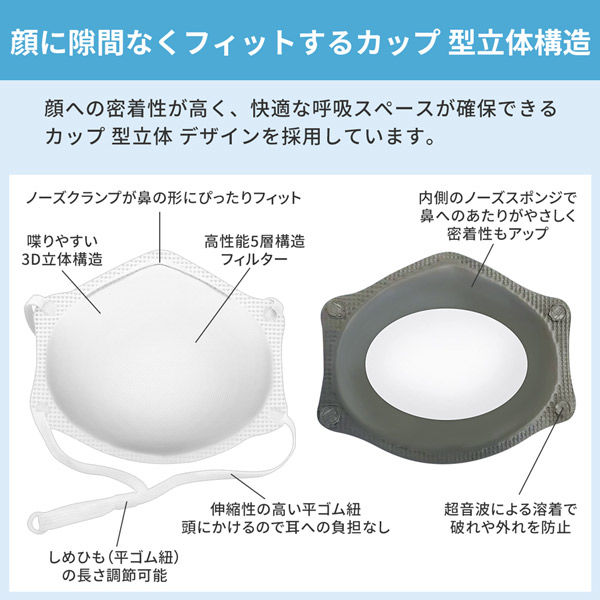 RABLISS N99防護マスク 10枚入 小林薬品 KO336 しめひも調整可