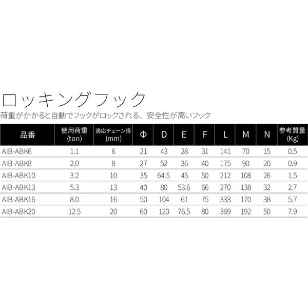 アイビッグ 2点吊スリングラッチフックセット1.7t未満 4等級 25 アイビッグ 2点吊スリングラッチフックセット1.7t未満 4等級 25