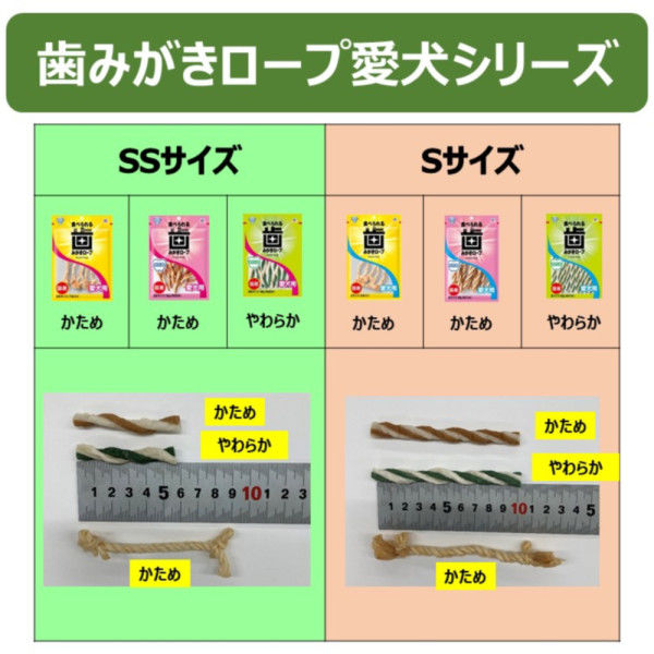 エブリデント 歯みがきロープ 愛犬用 やわらか Sサイズ 国産 55g（約11本）1袋 犬 おやつ 歯磨き アース・ペット