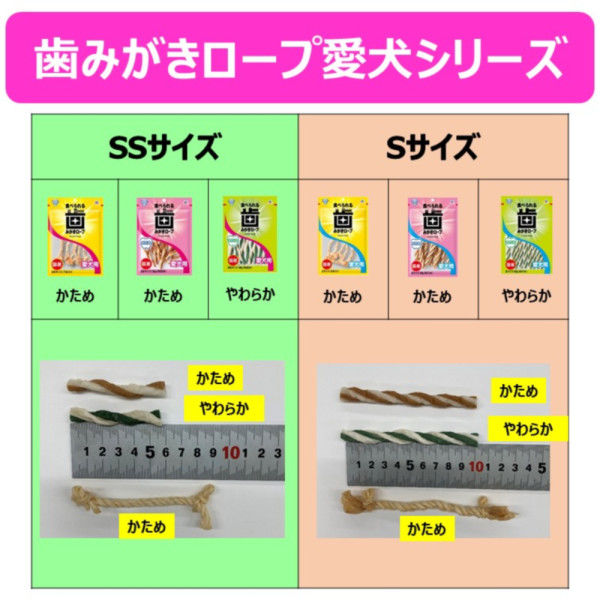 エブリデント 歯みがきロープ 愛犬用 かため SSサイズ 国産 55g（約20本）1袋 犬 おやつ 歯磨き アース・ペット - アスクル