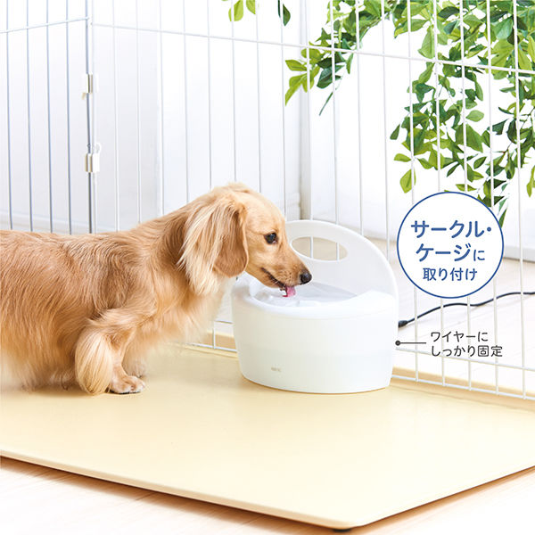 ピュアクリスタル 犬猫用 フィット 給水器 ホワイト 900ml 1個 ジェックス