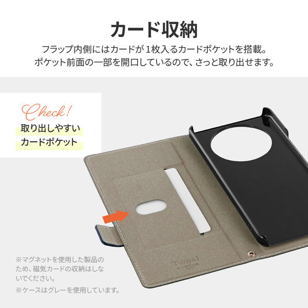 AQUOS R8 pro SH-51D 薄型・軽量PUレザー手帳ケース 「Twoal W