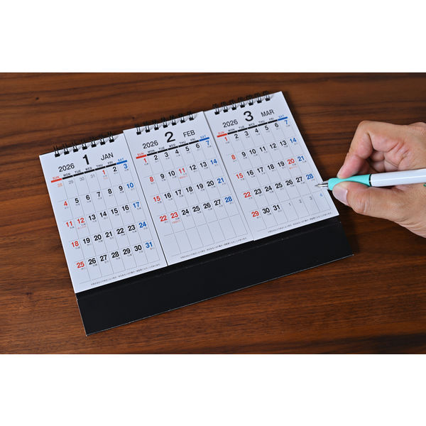 アウトレット】【2026年度版カレンダー】 九十九商会 卓上 3ヵ月