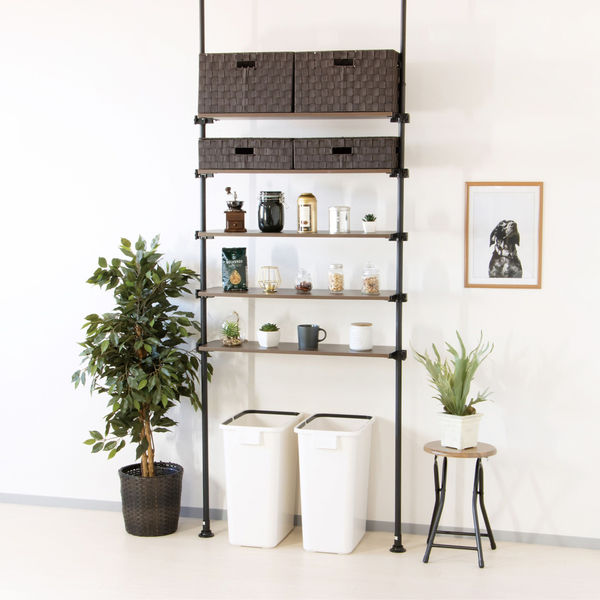 突っ張りデザインラック５点セット(四角型タイプ)／2色展開 突っ張りデザインラック5点セット(四角型タイプ)／2色展開 突っ張り