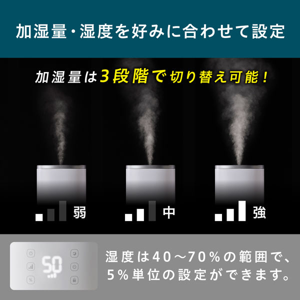 アイリスオーヤマ 上給水ハイブリッド加湿器550ml 卓上 超音波式