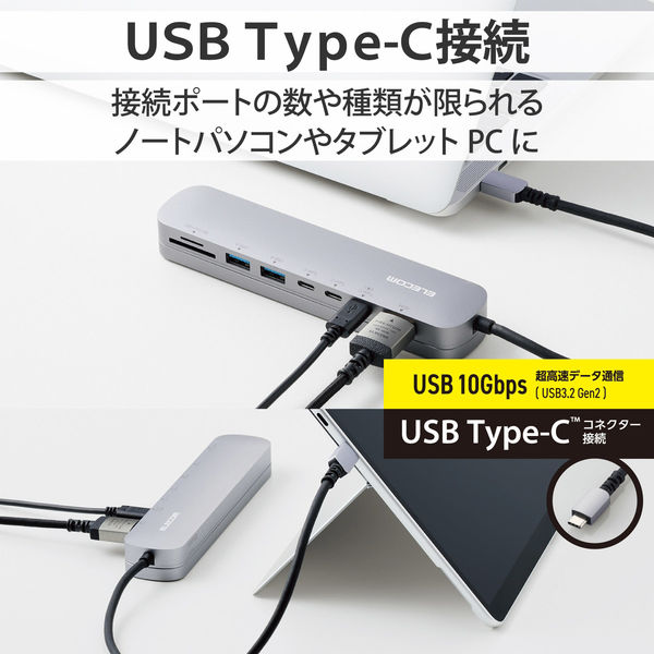 8in1 USBハブ typeC USB ドッキングステーション LANポート HDMI SDカード microSD A1140C