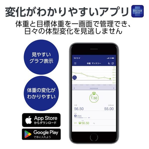 体重計 自動認識機能付 100g単位 Wi-Fi スマホ連動 BMI 2項目測定可 ホワイト ESW01WH エレコム 1個（直送品） - アスクル