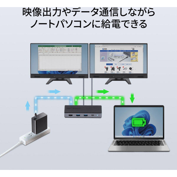 USB-Cドッキングステーション USB-CVDK15 USB-CVDK15【USB Type-Cドッキングステーション（HDMI×2画面出力
