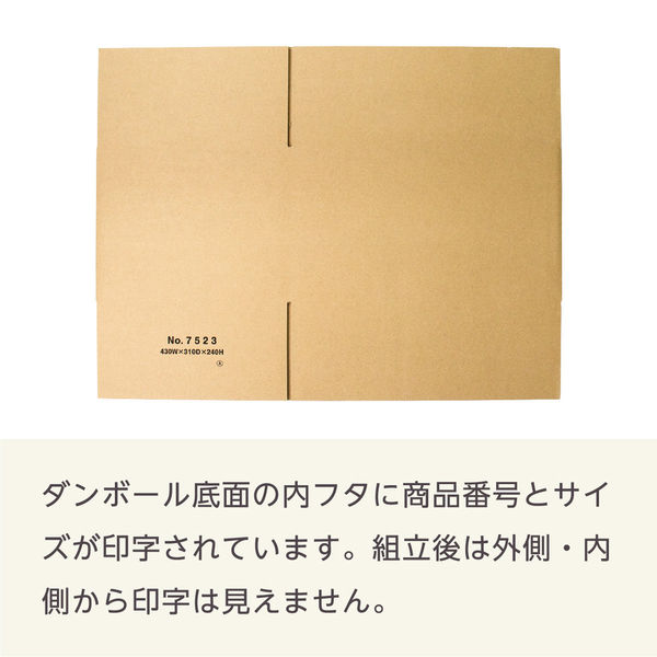 ZAP ダンボール 100サイズ W430×D310×H240mm 5mm厚 7523 1箱（20