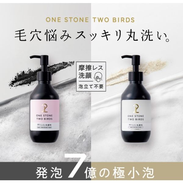 ONE STONE TWO BIRDS 洗顔だけじゃない+パックもできる洗顔料