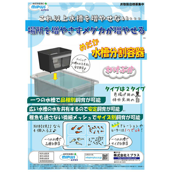 ミプラス 水槽分割容器 わけぷか 白色 267018 1個（直送品