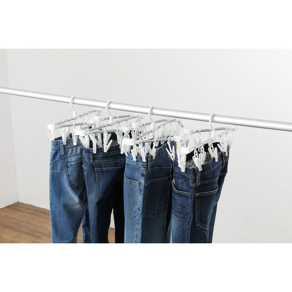 東和産業 Just Dry 伸縮アルミ角ハンガーワイド60P 2個セット 24686 2