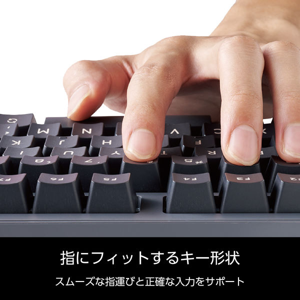 キーボード メカニカル 有線 着脱式ケーブル 赤軸 テンキー付き グレー