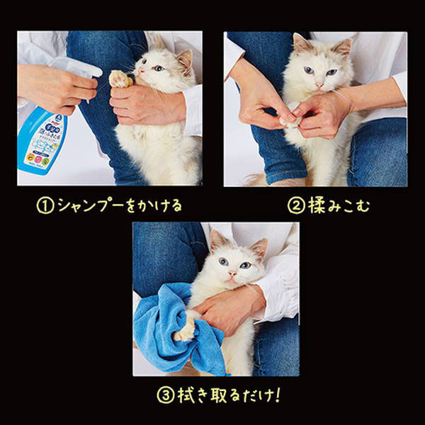 泡でふきとるドライシャンプー 手足用 犬猫用シャンプー 350ml 1個