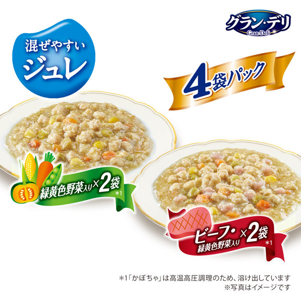 グランデリ 総合栄養食 ジュレ 高齢犬用 4袋パック（野菜・ビーフ 65g