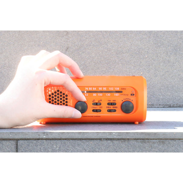 dretec PR-323ROR オレンジ さすだけ充電ラジオライト3