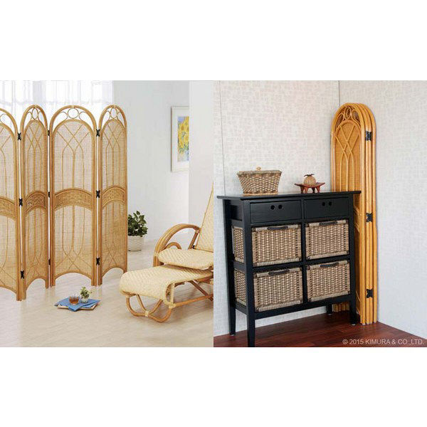 サンフラワーラタン ラタンスクリーン 4連タイプ ハニー S701H 1台