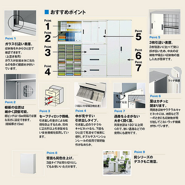 オカムラ スチール収納VILLAGE 両開き（シリンダー錠） 1段 連結用（上置き） 幅800×奥行400×高さ300mm ホワイト 1台 - アスクル