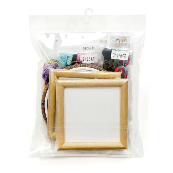 オリムパス製絲 フレーム付きクロス・ステッチキット 3作品分 藤の花と