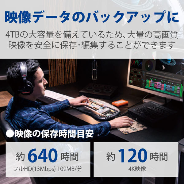 HDD 外付け 4TB d2 Professional STHA4000800 LaCie 1個 - アスクル