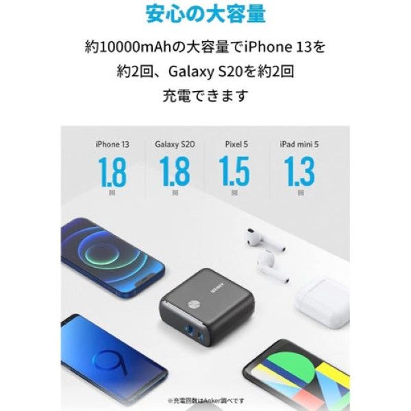 Anker モバイルバッテリー コンセント一体型 9700mAh 20W