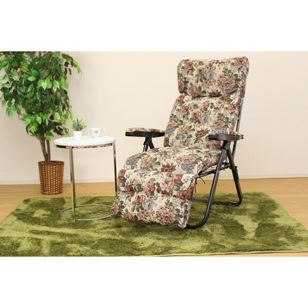 谷村実業 フットレスト付きリクライニングチェア ゴブラン TAN-859