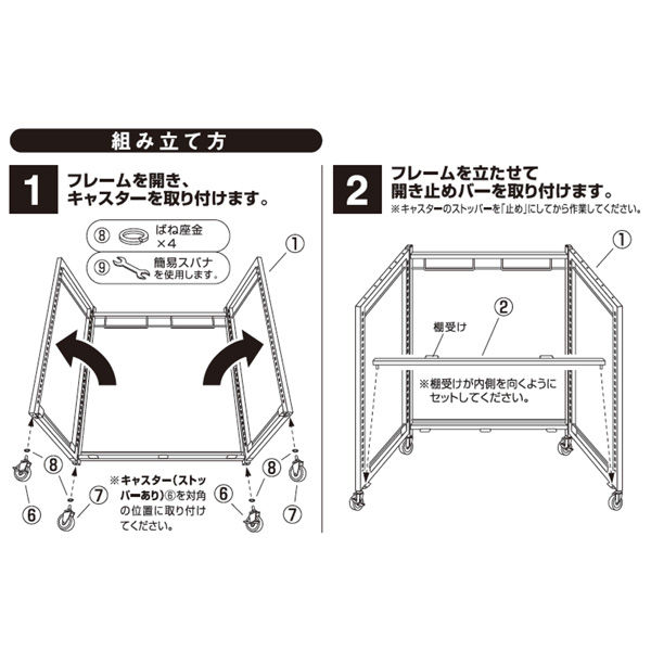 ストア・エキスプレス 【什器セットまるごと購入】 ハコマルシェワゴンW90cmセット ブラック　ワゴンセット　【軒先渡し／お客様組立】（直送品）