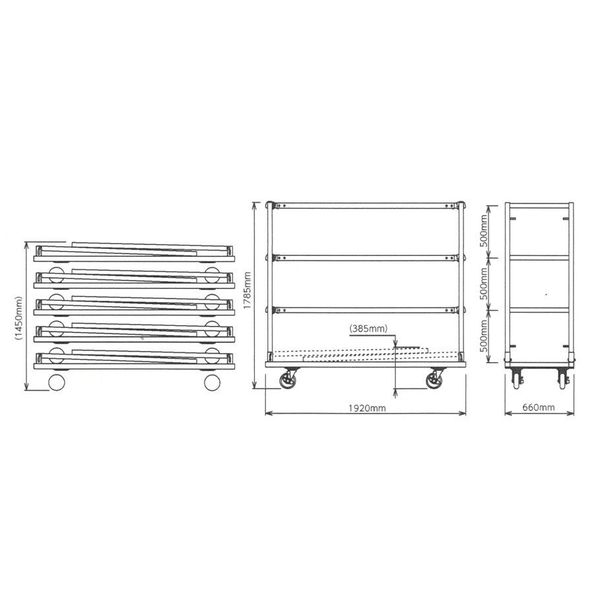 エスコ 1920x 660x1785mm 折畳式簡易棚(キャスター付) EA976AM-41 1