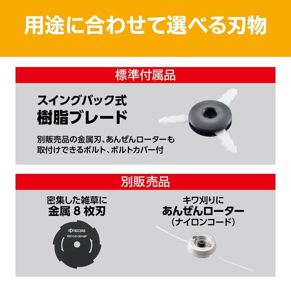 京セラ インダストリアルツールズ 充電式刈払機 BKー1802L1 661252A 1台（直送品） - アスクル