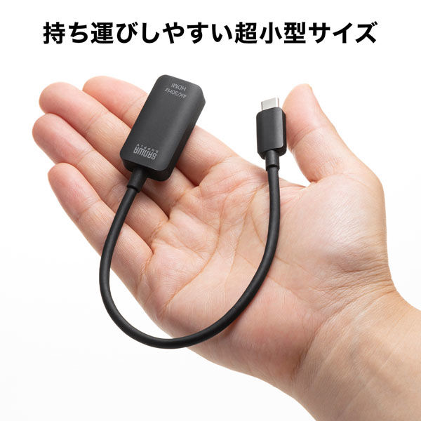 サンワサプライ USB Type C-HDMI変換アダプタ（4K/30Hz） AD-ALCHD02 1個 - アスクル