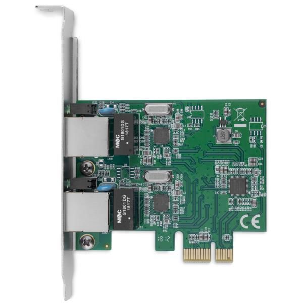 LANカード ギガビットイーサネット×2ポート PCIe NIC ST1000SPEXD4 1個 Startech.com - アスクル