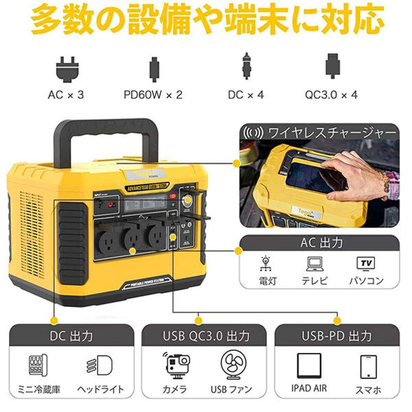 ポータブル電源 蓄電池 1512Wh容量 定格1500W出力 ADVANCE1550 1台 TogoPower - アスクル