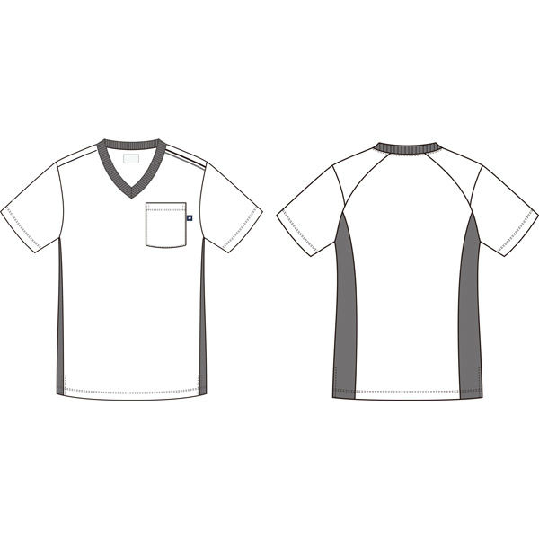 明石スクールユニフォームカンパニー VネックTシャツ グレー杢