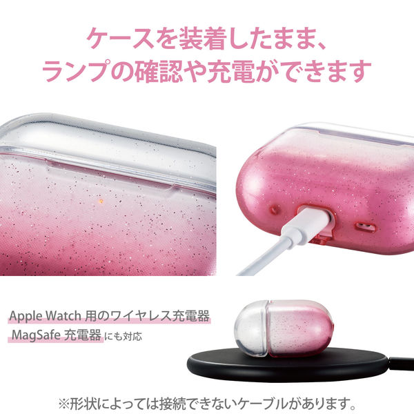 AirPods Pro 第2世代 ケース ソフト 落下防止 グリッターピンク