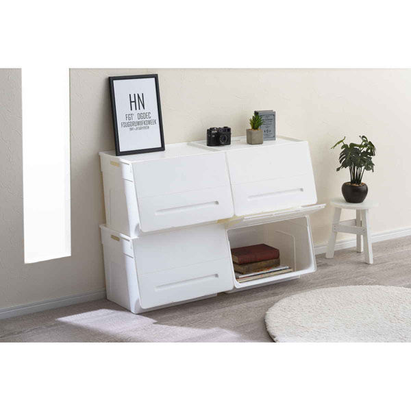 ホワイト 収納ケース SANKA 収納ケース コンビネーションケース スリムM 2624 幅26×奥行44.7