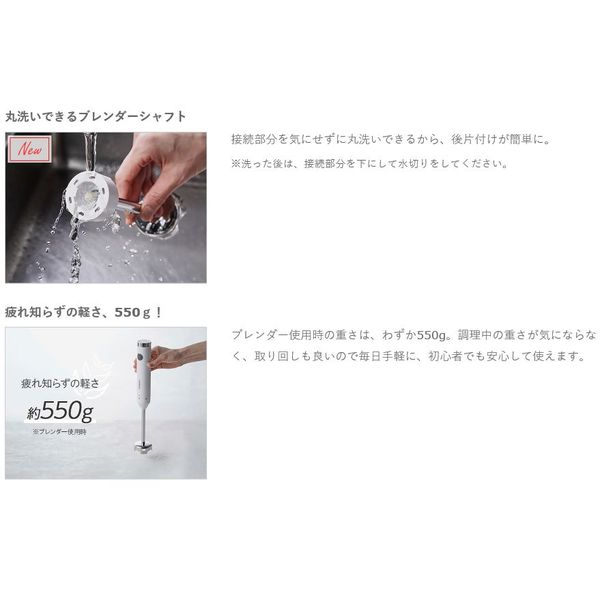 クイジナート スリム＆ライト ハンドブレンダーおろし付き HBー