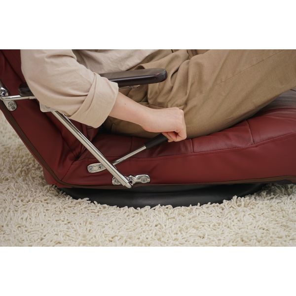 谷村実業株式会社 本革跳ね上げ式リクライニング回転座椅子 ブラック