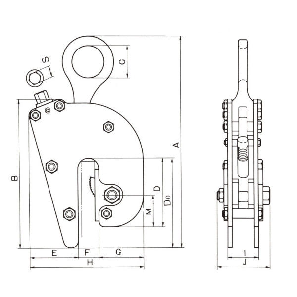 三木ネツレン ネツレン FL-V型無傷竪吊クランプ 1/2TON 0-16MM