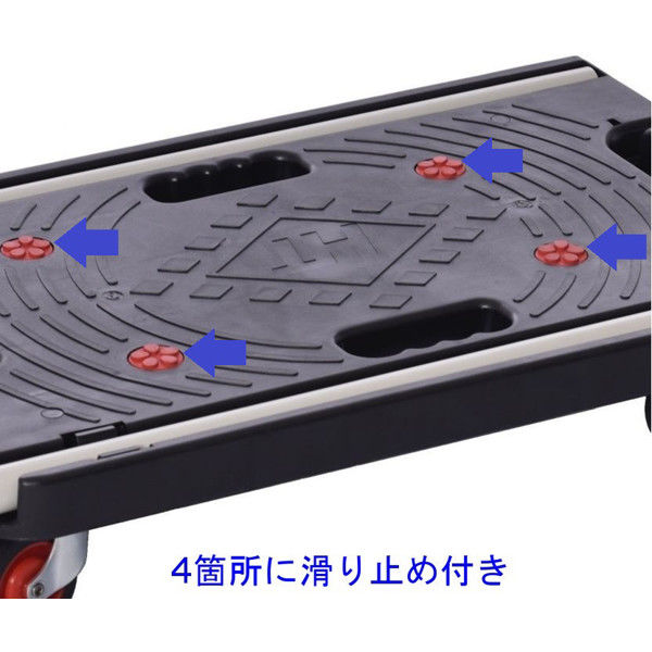 YAMAZEN 静運フラット台車 幅385×奥行600×高さ795mm ブラック 1