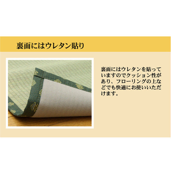 フリーカット い草 上敷き カーペット 『F竹』 本間8畳 (約382×382cm) (裏:ウレタン張り)