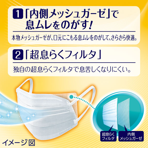 ユニ・チャーム　超快適マスク 息ムレクリアタイプ　小さめサイズ　ホワイト　1箱（25枚入）