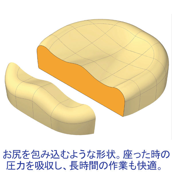 SEKI ボリュームクッションチェア グリーン 1脚 オフィスチェア 肘無し コンパクトサイズ 脚幅585mm 座幅470mm 背座：布張り -  アスクル