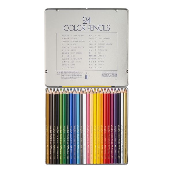 トンボ鉛筆 缶入り色鉛筆 1セット（24色入） CB-NQ24C - アスクル